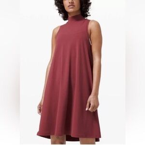 Lululemon All Aligned A-Line Dress Chianti Red Size 6 High Neck Sleeveless
